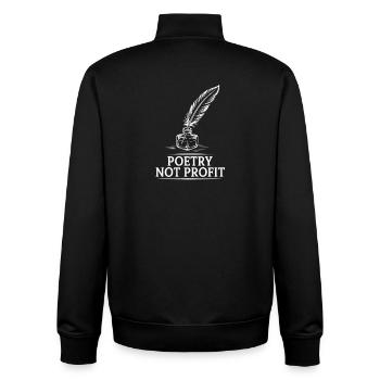 Poetry Not Profit Quill - Unisex Organic Zip Sweatshirt by Stanley/Stella - black - Back - AI Model Male 185 light (185cm)
