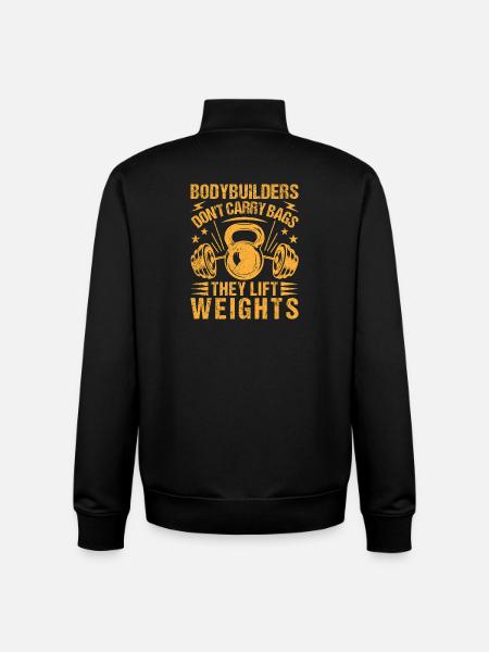 Fitness Motivation Bodybuilder Lift Weights - Unisex Organic Zip Sweatshirt by Stanley/Stella - black