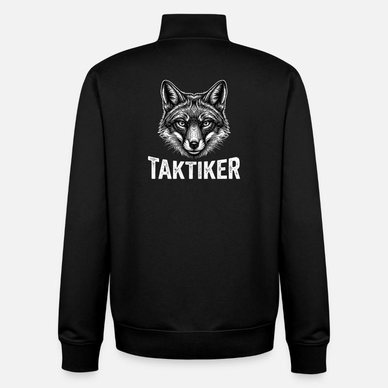 Tacticien – Renard Rusé. - Sweat zippé unisexe en coton bio Stanley/Stella - noir