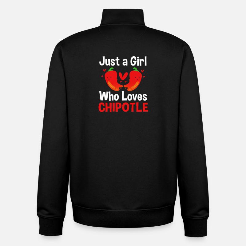 Chili chipotle épicé piment et jalapeño - Sweat zippé unisexe en coton bio Stanley/Stella - noir