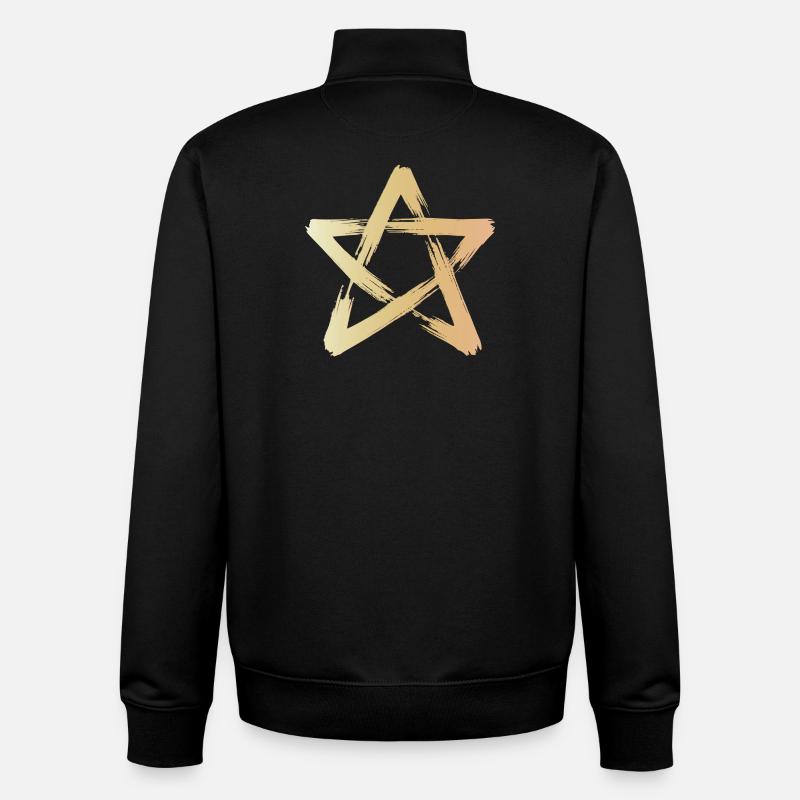 Étoile du Brossage Doré - Sweat zippé unisexe en coton bio Stanley/Stella - noir