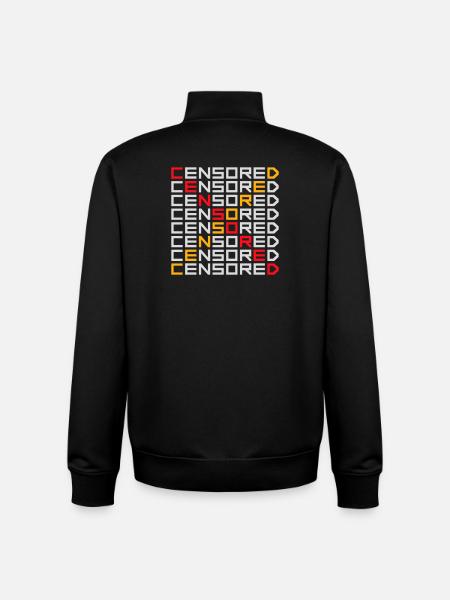 Censored Funny Statement Freedom Logo - Unisex Organic Zip Sweatshirt by Stanley/Stella - black
