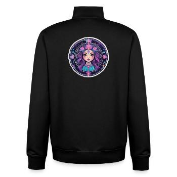 Florale Astralfrau - Unisex Organic Zip Sweatshirt von Stanley/Stella - Schwarz - Hinten - AI Model Male 185 light (185cm)