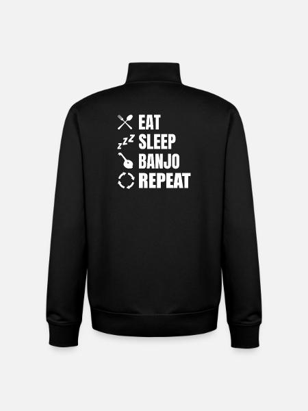 Eat Sleep Banjo Repeat - Unisex Organic Zip Sweatshirt by Stanley/Stella - black