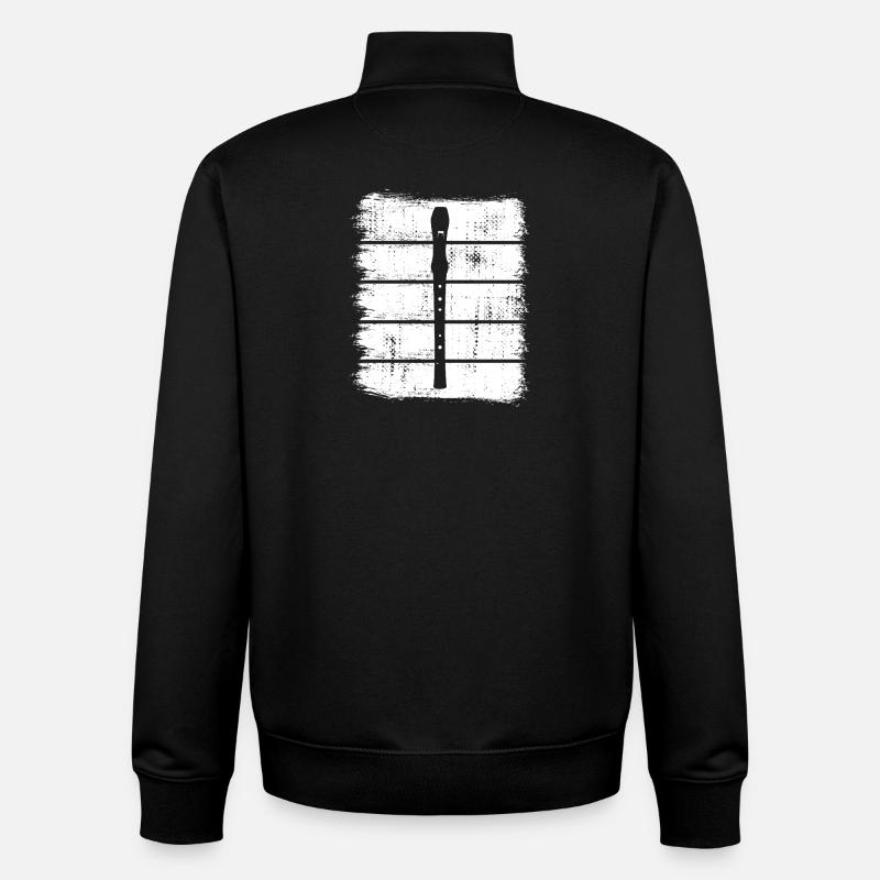 Flöte Zeichnung - Unisex Organic Zip Sweatshirt von Stanley/Stella - Schwarz