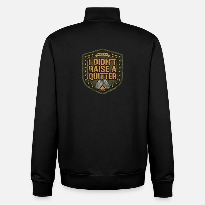 Camo Army Mama Built Tough Militaer - Unisex Organic Zip Sweatshirt by Stanley/Stella - black