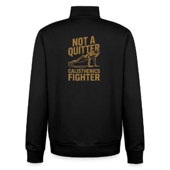 Calisthenics – ich bin nicht der Typ, der aufgibt. - Unisex Organic Zip Sweatshirt von Stanley/Stella - Schwarz - Hinten - AI Model Male 185 light (185cm)