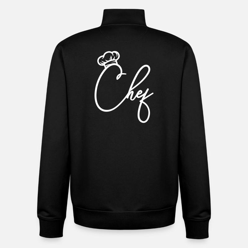 Chef Chef - Sweat zippé unisexe en coton bio Stanley/Stella - noir