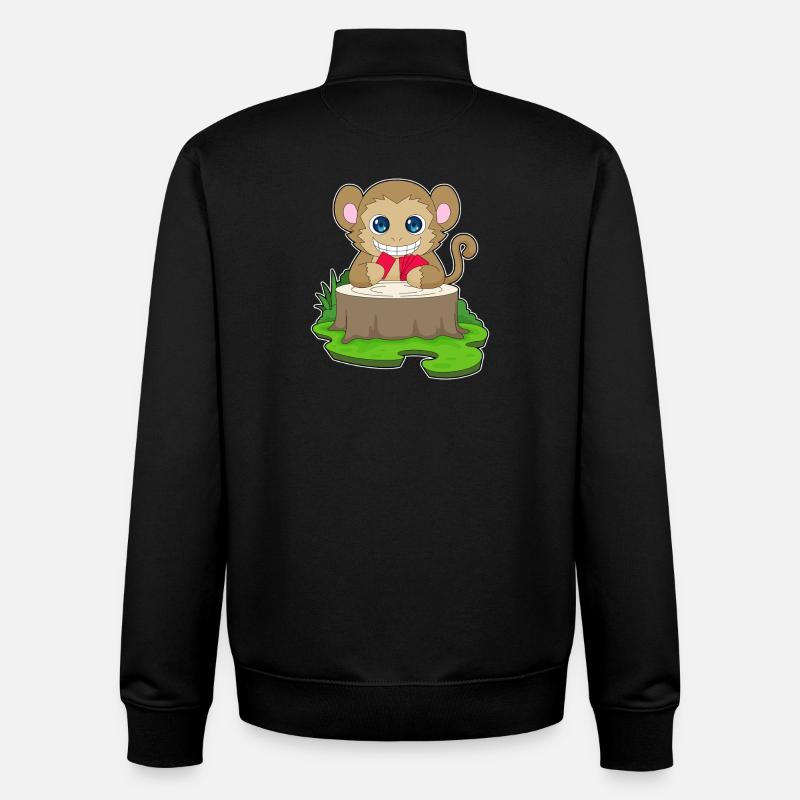 Monkey Poker Poker Card Game - Unisex Organic Zip Sweatshirt by Stanley/Stella - black
