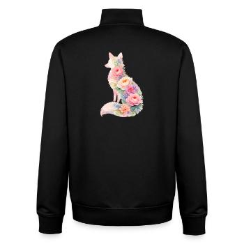 Fuchs Pastell Blumen Silhouette - Unisex Organic Zip Sweatshirt von Stanley/Stella - Schwarz - Hinten - AI Model Male 185 light (185cm)
