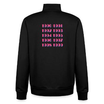 90er Retro Vintage Style Nostalgie - Unisex Organic Zip Sweatshirt von Stanley/Stella - Schwarz - Hinten - AI Model Male 185 light (185cm)