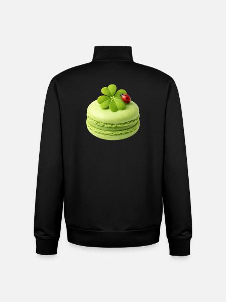 Green macaron with lucky clover - Unisex Organic Zip Sweatshirt by Stanley/Stella - black