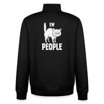 Beurk, les gens, amoureux des chats, humour félin, antisocial. - Sweat zippé unisexe en coton bio Stanley/Stella - noir - Dos - AI Model Male 185 light (185cm)