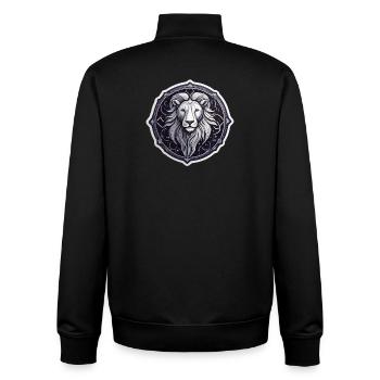 Kosmisches Löwenrundes Astralmuster - Unisex Organic Zip Sweatshirt von Stanley/Stella - Schwarz - Hinten - AI Model Male 185 light (185cm)