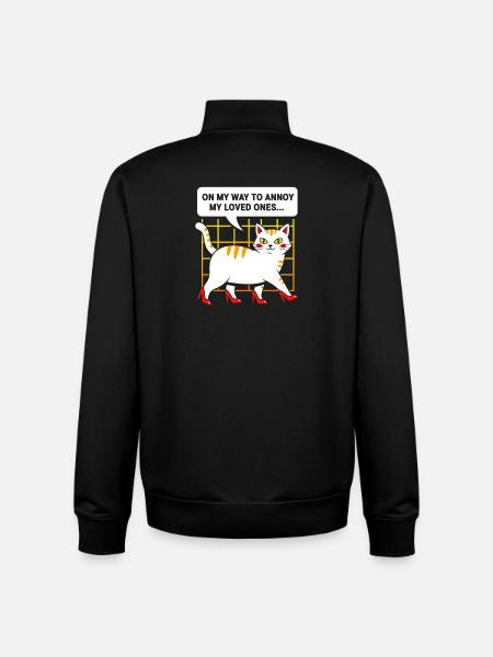 High-Heel Cat: Cheeky and Charming - Unisex Organic Zip Sweatshirt by Stanley/Stella - black
