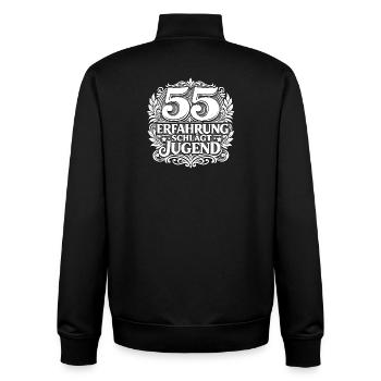 55 Erfahrung schlägt Jugend - Unisex Organic Zip Sweatshirt von Stanley/Stella - Schwarz - Hinten - AI Model Male 185 light (185cm)