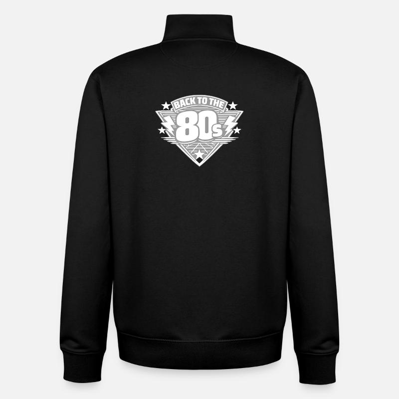 Back to the 80s Retro - Unisex Organic Zip Sweatshirt by Stanley/Stella - black