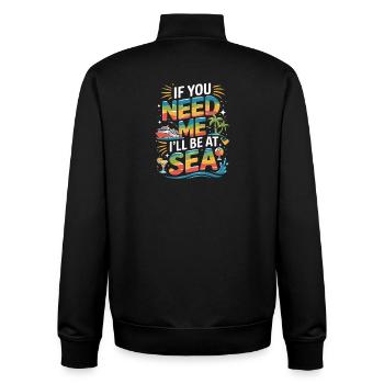 Si tu as besoin de moi, je serai à la croisière en mer en disant - Sweat zippé unisexe en coton bio Stanley/Stella - noir - Dos - AI Model Male 185 light (185cm)