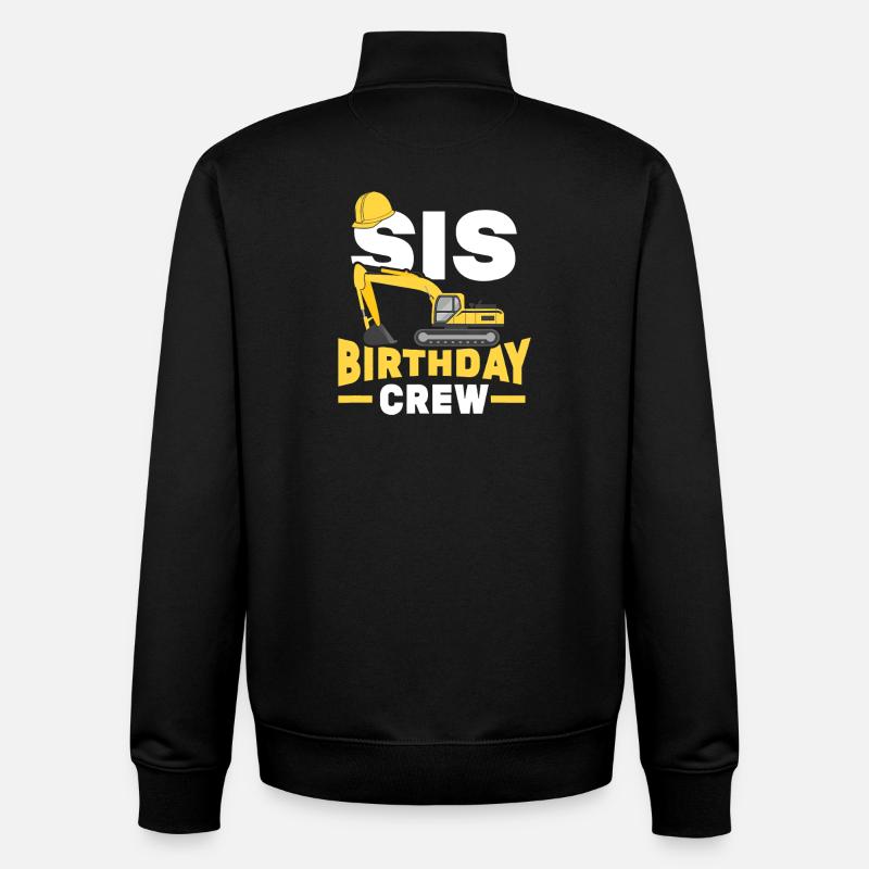 SIS Birthday Crew Construction - Unisex Organic Zip Sweatshirt by Stanley/Stella - black