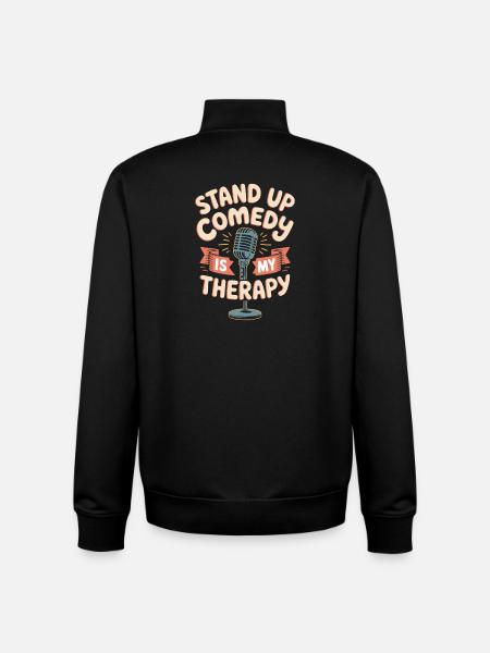 Stand-up comedy is my therapy - Unisex Organic Zip Sweatshirt by Stanley/Stella - black