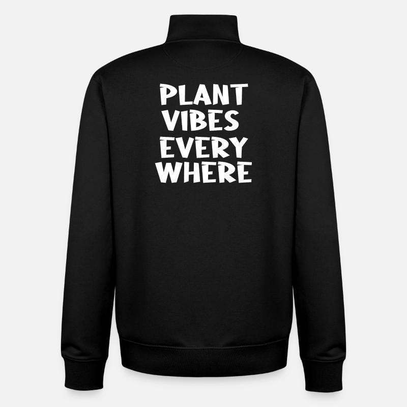 Ambiance végétale partout - Sweat zippé unisexe en coton bio Stanley/Stella - noir