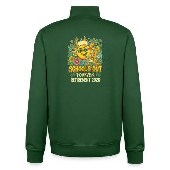 Sonnenjubel Schulschluss 2026 Ruhestand - Unisex Organic Zip Sweatshirt von Stanley/Stella - Flaschengrün - Hinten - AI Model Male 185 dark (185cm)