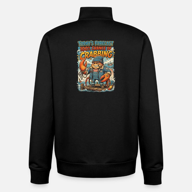 Crab Captain – 100% Crabs - Unisex Organic Zip Sweatshirt by Stanley/Stella - black