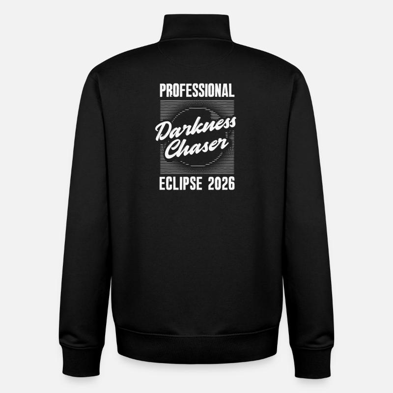 Éclipse solaire 2026, 12 août - Sweat zippé unisexe en coton bio Stanley/Stella - noir