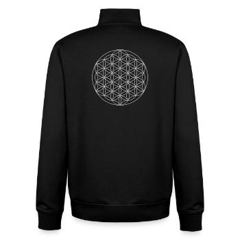 Géométrie sacrée de la Fleur de Vie - Sweat zippé unisexe en coton bio Stanley/Stella - noir - Dos - AI Model Male 185 light (185cm)