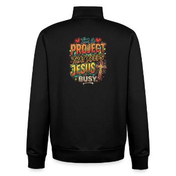 Projekt, das Jesus beschäftigt - Unisex Organic Zip Sweatshirt von Stanley/Stella - Schwarz - Hinten - AI Model Male 185 light (185cm)