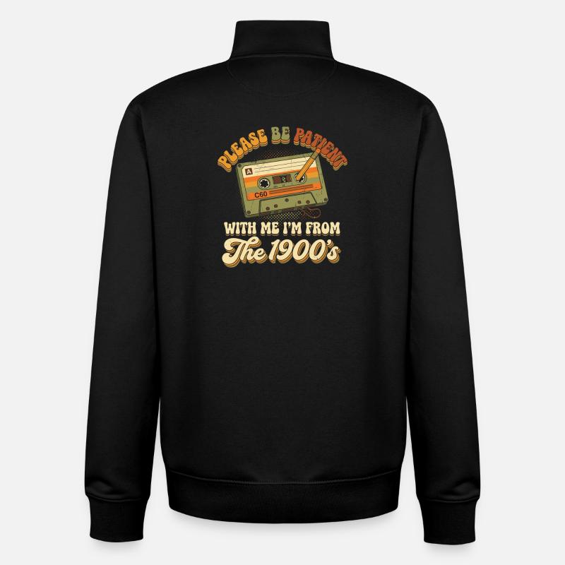 Geduld mit mir 1900er Kassette - Unisex Organic Zip Sweatshirt von Stanley/Stella - Schwarz