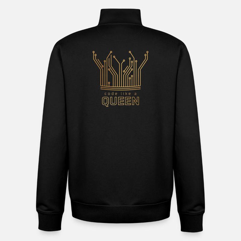 Code Like a Queen - Unisex Organic Zip Sweatshirt by Stanley/Stella - black