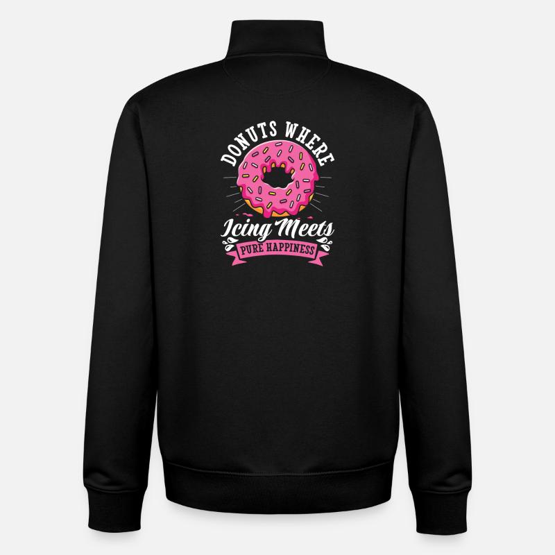 Restauration rapide en donuts - Sweat zippé unisexe en coton bio Stanley/Stella - noir