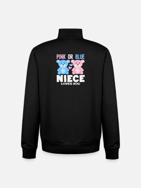 Pink eller blå niece elsker dig - Stanley/Stella unisex sweatshirt med lynlås i økologisk - sort