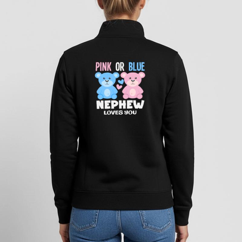 Pink Oder Blau Neffe Liebt Dich Unisex Organic Zip Sweatshirt von Stanley/Stella