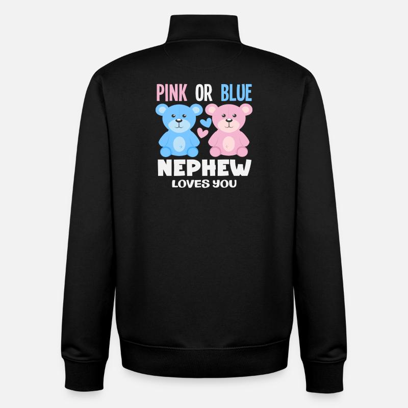 Rose ou bleu Neveu t’aime - Sweat zippé unisexe en coton bio Stanley/Stella - noir