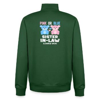 Pink Or Blue Stepsister Loves You - Unisex Organic Zip Sweatshirt by Stanley/Stella - bottle green - Back - AI Model Male 185 dark (185cm)