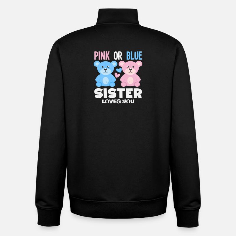 Pink Oder Blau Schwester Liebt Dich - Unisex Organic Zip Sweatshirt von Stanley/Stella - Schwarz