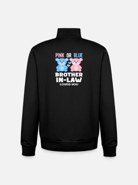 Pink Oder Blau Stiefbruder Liebt Dich - Unisex Organic Zip Sweatshirt von Stanley/Stella - Schwarz