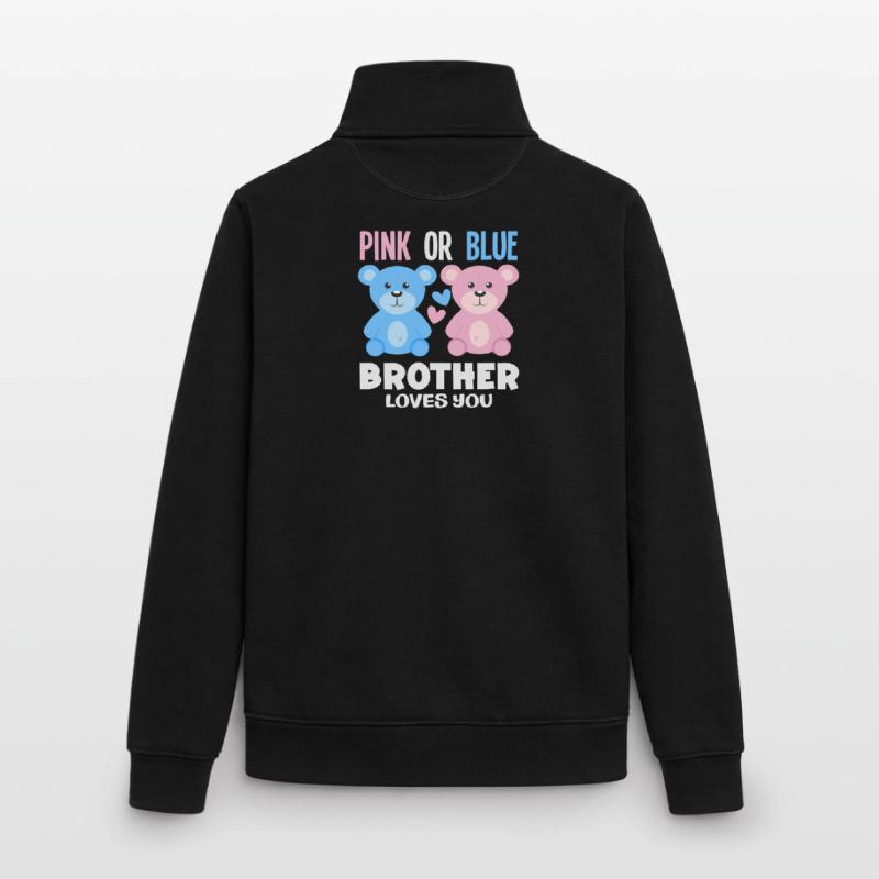 Pink Oder Blau Bruder Liebt Dich Unisex Organic Zip Sweatshirt von Stanley/Stella