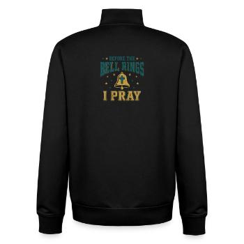 Before the Bell Rings I Pray Christlicher Lehrer - Unisex Organic Zip Sweatshirt von Stanley/Stella - Schwarz - Hinten - AI Model Male 185 light (185cm)