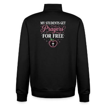 My Students Get Prayers Free Christlicher Lehrer - Unisex Organic Zip Sweatshirt von Stanley/Stella - Schwarz - Hinten - AI Model Male 185 light (185cm)
