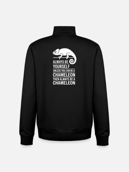 Chameleon Sayings Funny Chameleons Gift - Unisex Organic Zip Sweatshirt by Stanley/Stella - black