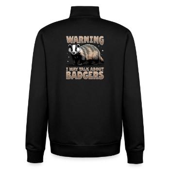 Funny Animal Badger - Unisex Organic Zip Sweatshirt by Stanley/Stella - black - Back - AI Model Male 185 light (185cm)