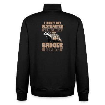 Funny Animal Badger - Unisex Organic Zip Sweatshirt by Stanley/Stella - black - Back - AI Model Male 185 light (185cm)