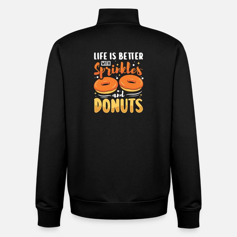 Restauration rapide en donuts - Sweat zippé unisexe en coton bio Stanley/Stella - noir