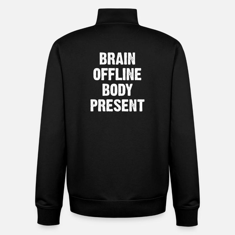 Brain Offline Body Present - Unisex Organic Zip Sweatshirt von Stanley/Stella - Schwarz