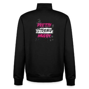 Pretty Strong Muddy Schlammlauf Mud Run Muddy Race - Unisex Organic Zip Sweatshirt von Stanley/Stella - Schwarz - Hinten - AI Model Male 185 light (185cm)