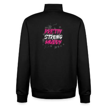 Pretty Strong Muddy Schlammlauf Mud Run Muddy Race - Unisex Organic Zip Sweatshirt von Stanley/Stella - Schwarz - Hinten - AI Model Male 185 light (185cm)