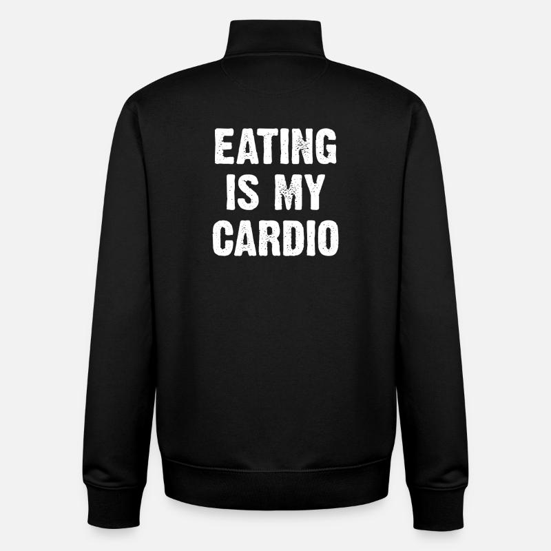 La nourriture, c’est mon cardio - Sweat zippé unisexe en coton bio Stanley/Stella - noir